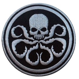 Silver Hydra Logo 3" Tall Embroidered Costume Patch