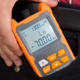 D YEDEMC Mini Optical Fiber Power Meter FC/SC/ST Universal Interface Fiber Tester Built-in 2Mw Visual Fault Locator Li-ion Battery USB Charge (OPM&VFL-2Mw-Li)