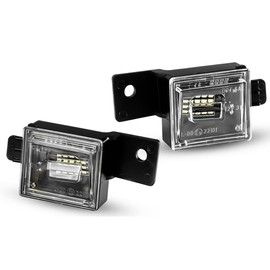 Bestview LED License Plate Lights Compatible with 2014-2023 Chevy Silverado GMC Sierra 1500 2500HD 3500HD Colorado Canyon for Pickup Truck Rear License Plate Tag Lamp,6000K Black Housing, Pack of 2