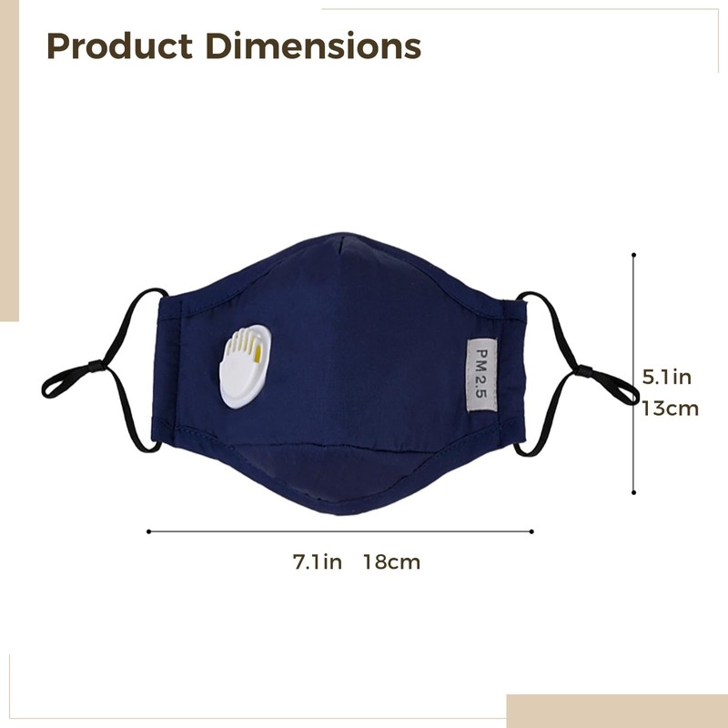 Packool 3PCS Mouth Masks Activated Carbon PM2.5 Dust Proof Half