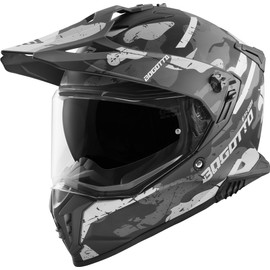 Bogotto FG-601 Sniper Fibreglass Enduro Helmet, Matte Black/Grey, S