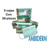 Ambiderm 250 Cubre Bocas Tricapa Infantil Niños Termosellado