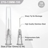 Searvgrh 100 Pack 27 G 13mm Needle, Luer Lock Industrial
