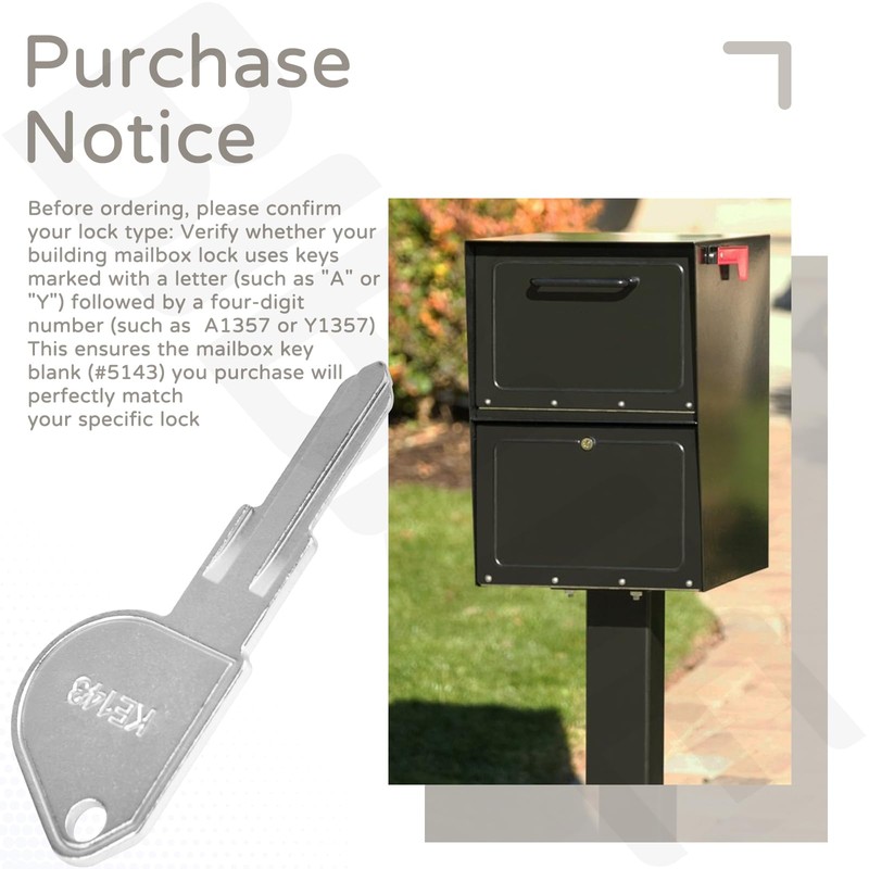 6 Pack 5143 Key Blank Compatible with High Security Mailbox