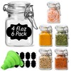 ComSaf Square Small Glass Spice Jars with Airtight Lids 4