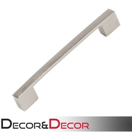 Decoranddecor Dimora D-Shape Cupboard Handles | Rectangular Kitchen Handles for Cupboards | Cabinet Pulls - 96mm Or 128mm, Satin Nickel