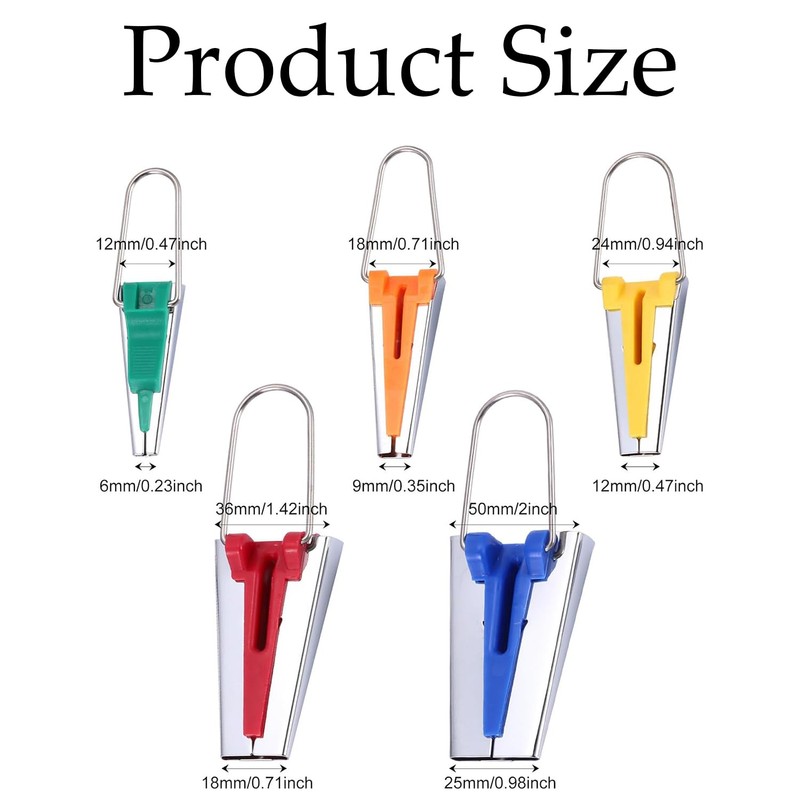 Bias Tape Maker, Bias Binding Maker Set with 5 Sizes