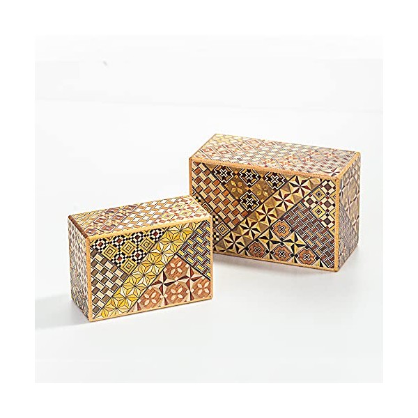 Warashibe Wooden Secret Puzzle Box, 5 Sun 27 Steps, Japan Made, with Original Gift Box
