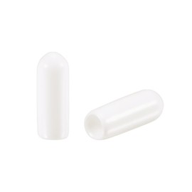 sourcing map 100pcs Round Rubber End Caps 4mm White Vinyl Cover Screw Thread Protectors