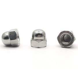 M10X1.25mm 304 Stainless Steel Fine Thread Hex Acorn Cap Nuts Decorative Nut Caps 5pcs