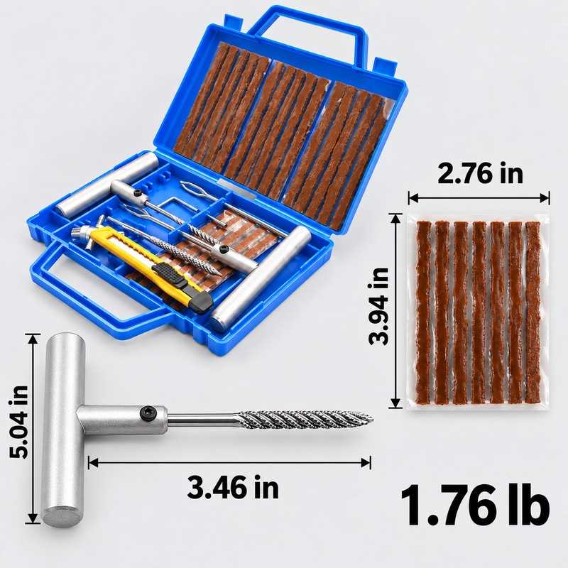 Car Tire Repair Kit 28-Piece – Puncture Repair Tools for