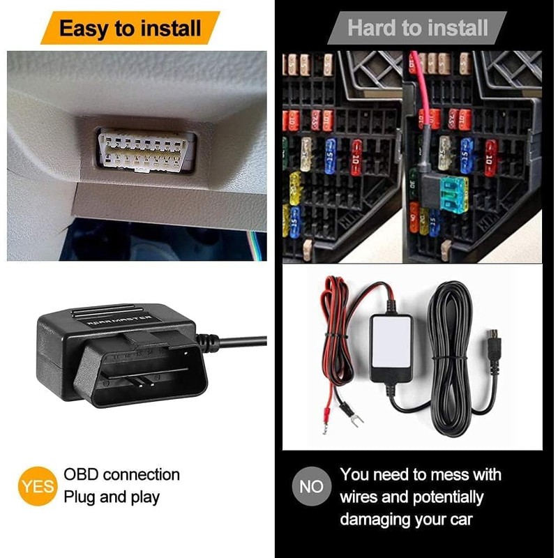 OBD2 OBD Power Cable for Dash Camera, MarsPro OBD to