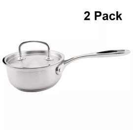 Empire Collection (2 Pack) Empire Collection EMP7010P Pro-Ware Stainless Steel Sauce Pan with Lid