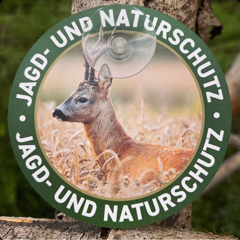 Roe Roe Hunting Sign with Suction Cup Round Car Sign