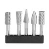 5pcs 1/4inch Hex Shank High Speed Steel Burrs Rotary Files