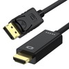 4K DisplayPort to HDMI Cable 6ft, 4K@30Hz, 2K@60Hz, 1080P Full