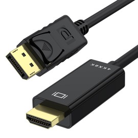 4K DisplayPort to HDMI Cable 6ft, 4K@30Hz, 2K@60Hz, 1080P Full HD, Uni-Directional DP 1.2 Source to HDMI 1.4 Screen Cable for Dell,Lenovo,HP,AMD,NVIDIA,Monitor,Projector (1 Pack, 6 Feet)
