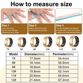 momots Smart Ring for Fitness & Health Tracking,Heart Rate/Blood Oxygen Monitor, 5ATM Waterproof, Pedometer,Hand Gesture Brush Tiktok-No APP Subscription Compatible with iOS & Android (Gold, 11)