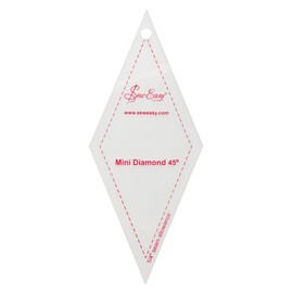 Sew Easy Mini Template – 45° Diamond Quilting & Patchwork Shapes for Applique Sewing, Transparent Acrylic Non-Slip, 3.5 x 2.5”