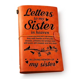 NGAEAK Remembrance Gifts for Loss of Sister Leather Journal Notebook - Sympathy Gift for Sister Engraved Leather Travel Journal Embossed Writing Journal Bereavement Gifts