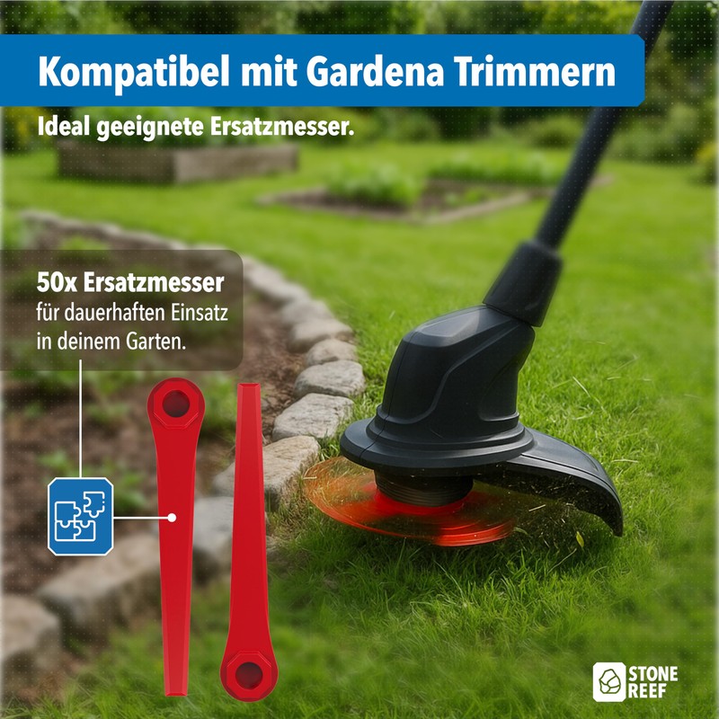 50 x Grass Trimmer Replacement Blades Compatible with Gardena Trimmer