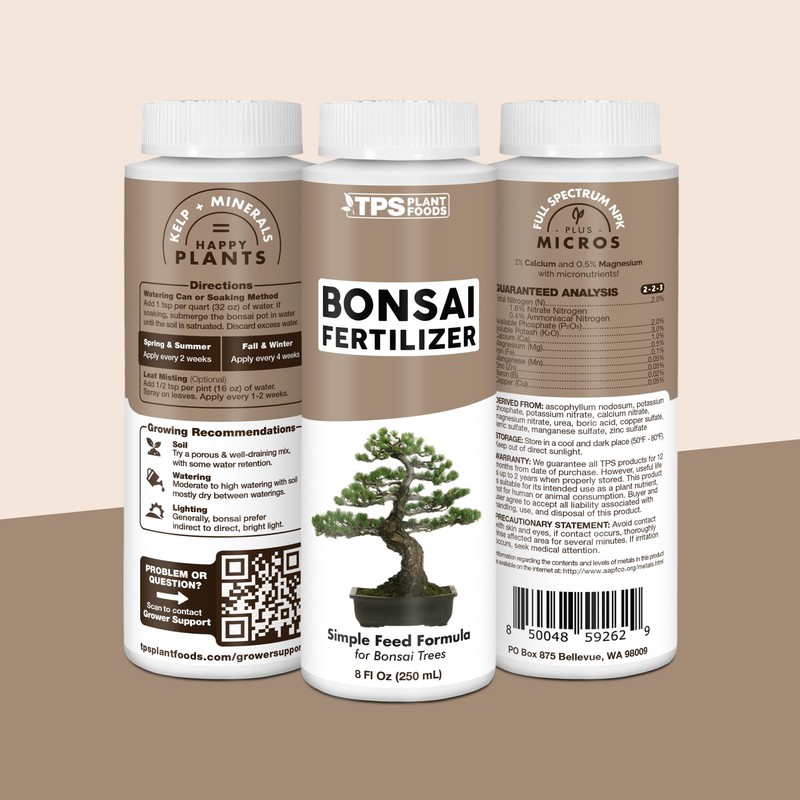 Bonsai Fertilizer for All Bonsai Trees, Great for Root Soaks,