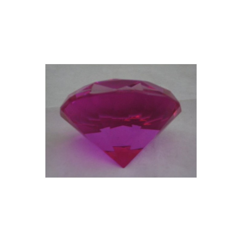 Pink Glass Diamond Shaped Paperweight 3.15 INCHES (80 MM)