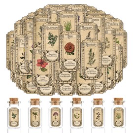 72Pcs Herb Stickers Lables for Jars Vintage Spice Apothecary Herb Spice Labels Stickers Spices Sticker Label for Bottles Tags Jars(herb72)