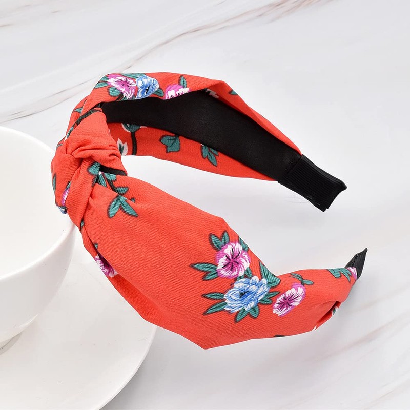 Headbands for Women Wide Solid Color Elastic 6 Packs Mixed
