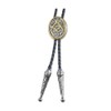 Square & Compass Oval Masonic Bolo Tie - [Silver &