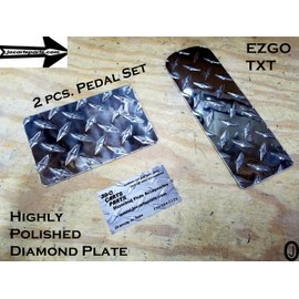 J & O Carts Parts Ezgo TXT Golf Cart Diamond Plate Pedal Set