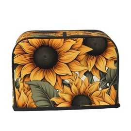JXDXHCW Sunflower Pattern 2 Slice Toaster Cover Wide Slot Dustproof Bread Maker Cover Fingerprint Protection Kitchen Appliance Cover Toaster Bag