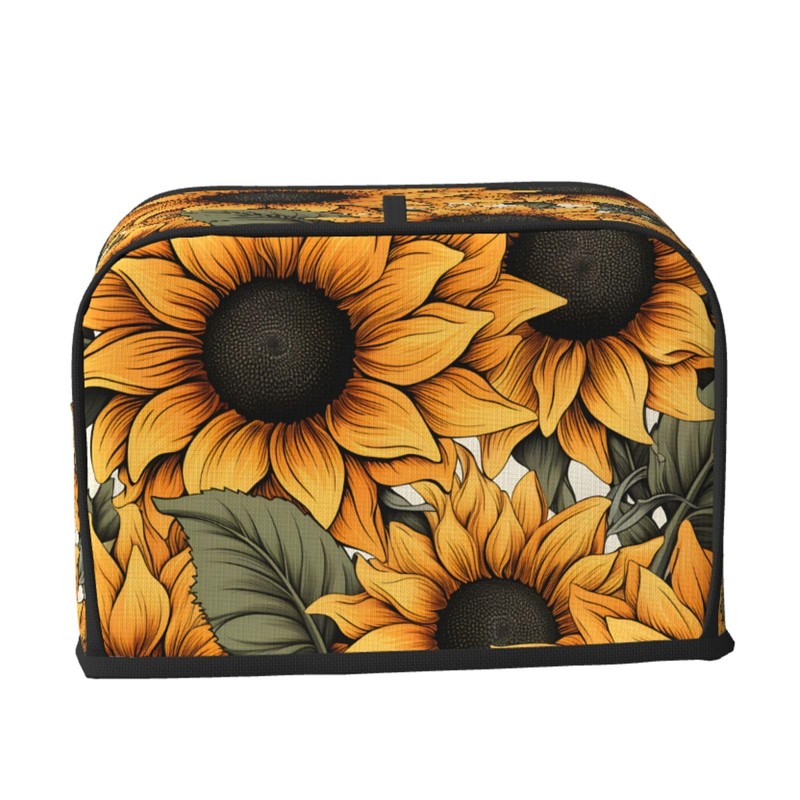 JXDXHCW Sunflower Pattern 2 Slice Toaster Cover Wide Slot Dustproof