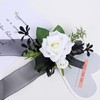 MAFELOE Corsage Boutonniere Set of 2 Pieces, White+Black (Y3-GH)