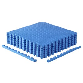 CAP Barbell 1-Inch Interlocking EVA Foam Exercise Puzzle Mats - 1 Pack | 24" x 24" x 1" | Diamond Pattern - Blue