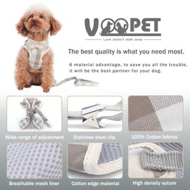 VOOPET Puppy Harness Easy to Put On & Take Off Step in Dog Harness, Puppy Soft Padded Mesh Front Vest with Leash, Adjustable Pets No-Pull Walking Harness with Cute Bows for Small Dogs and Cats