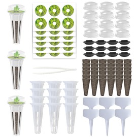 115Pcs Hydroponic Pods Supplies for Aerogarden Pods, Hydroponics Garden Accessories, Grow Anything Kit, 36 Grow Sponges 12 Grow Baskets 12 Grow Domes 36 Pod Labels 12 Spacers 6 Plant Labels 1 Tweezer