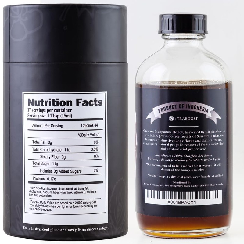 Traboost Stinglees Bee Honey from Sumatra Indonesia DARK | 250