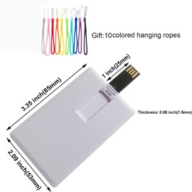 Fenglangrong 10 Stück USB-Flash-Laufwerk,weiß 16GB Kredit-Bankkartenform Flash-Laufwerk Memory Stick U-Disk-Daumen-Geschenk USB Stick Flach