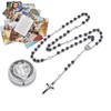 SZQCZB Saint Benedict Hematite Black Rosary Beads Catholic Cross Necklaces