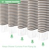 Dynamene 78 Inches Long Shower Curtain, Farmhouse Boho Striped Fabric