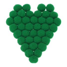 Rebower Pom Pom Soft and Fuzzy Balls Rainbow Craft Pom Pom Fabric [for DIY Creative Crafts Projects and Decoration] - 0.59 Inch/Dark Green / 300PCS