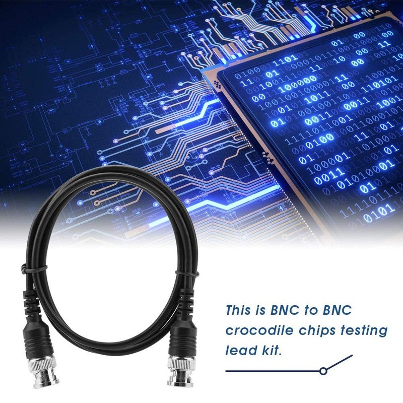P1260 BNC to BNC Coaxial Cable Crocodile Chip Test Hook