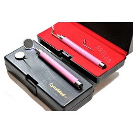 Premium Dental Mirror W/LED Light #4#5 Pink/Purple Examination Instruments (CYNAMED)