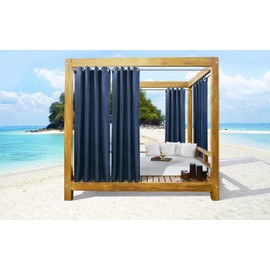 Loft Living Seaside Indoor/Outdoor Grommet Curtain Panel - Pair Each 50" x 96" in Indigo