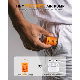 Portable Pool Inflatable Air Pump - 5kPa Upgrade Electric Camping Travel Vacuum Mini Inflator Pump for Inflatables - Battery Mattress Bed Small Float Pump - Tiny Rechargeable Pumps for Storage Bags