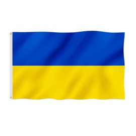 Ukraine National Flag 2x3FT Stop the War Support Ukrainian Fade Proof Gorgeous Color Thicker Polyester with Brass Grommets (Ukraine, 2x3FT)