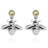 Annie Oak Womens 925 Silver Bee and Crystal Drop Earrings
