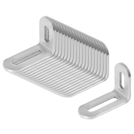 TSSS Pack of 20 30 x 48 mm Adjustable L-Shaped Corner Braces with Slotted Stainless Steel Angle Slot Brackets