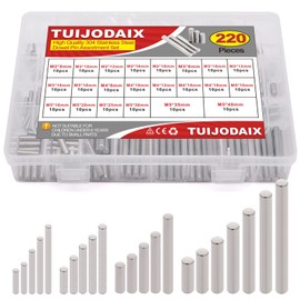 220Pcs 22 Kinds M2 M3 M4 M5 304 Stainless Steel Dowel Pin Cylindrical Shelf Support Peg Pin Rod Fasten Elements Assortment Kit